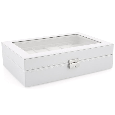 Boite à Montres <br> de cuir blanc - Boite à Montre